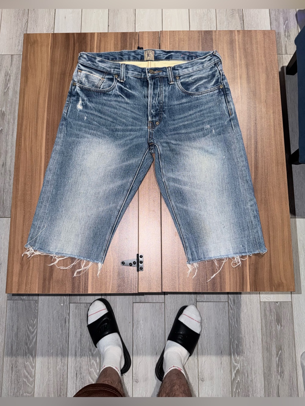 PRPS Light Blue Washed Denim Jeans with Yellow Lining